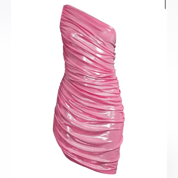 Norma Kamali Dresses & Skirts - Norma Kamali
Diana Metallic One-Shoulder Minidress